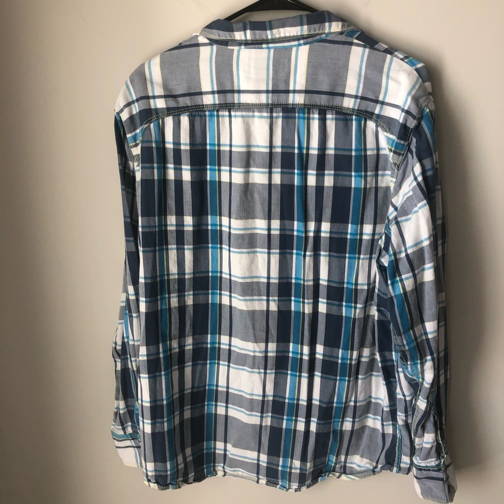 Columbia Buttondown Casual Longsleeve Blue Plaid Cotton Large - Picture 2 of 6